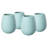 Unbreakable Silicone Stemless Wine Glassware | Set of 4 (Light Blue)