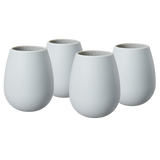 Unbreakable Silicone Stemless Wine Glassware | Set of 4 (Light Grey)