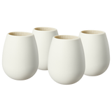 Unbreakable Silicone Stemless Wine Glassware | Set of 4 (White)