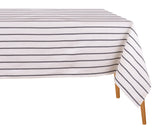 Black and White Striped Cotton Tablecloth
