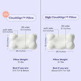 2 CloudAlign Pillows + 2 Free Cooling Pillowcase