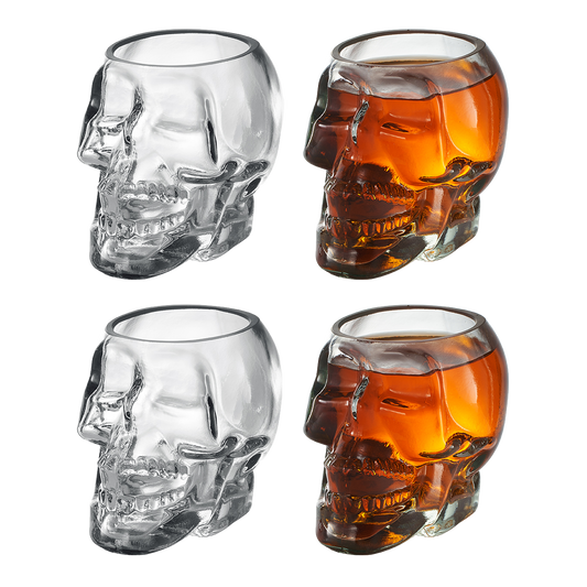 Monkey and Heroes Extra Large Skull Shot Glasses Set of 4