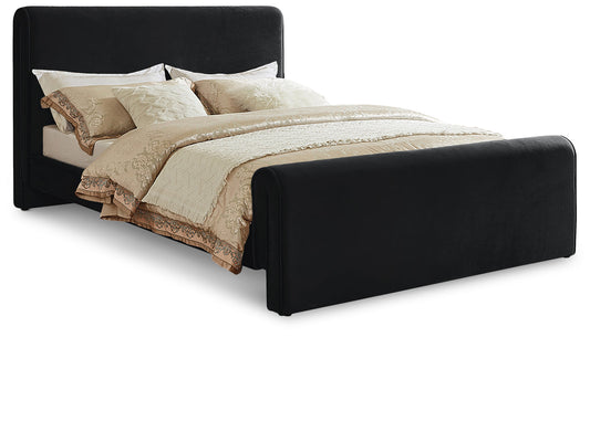 Sloan Velvet Bed: Luxurious Contemporary Design with Curved Headboard for Stunning Bedroom Makeover