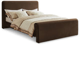 Sloan Contemporary Velvet Bed with Curved Headboard, Stylish Design & Comfortable Support 59" W