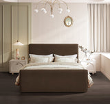 Sloan Contemporary Velvet Bed with Curved Headboard, Stylish Design & Comfortable Support 59" W