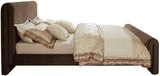 Sloan Contemporary Velvet Bed with Curved Headboard, Stylish Design & Comfortable Support 59" W