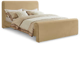 Sloan Velvet Bed: Luxurious Contemporary Design with Curved Headboard for Stunning Bedroom Makeover