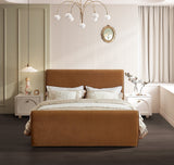 Sloan Contemporary Velvet Bed with Curved Headboard, Stylish Design & Comfortable Support 59" W