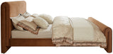 Sloan Contemporary Velvet Bed with Curved Headboard, Stylish Design & Comfortable Support 59" W