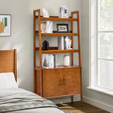 Andre 76"H x 36"W Solid Wood Ladder Bookcase