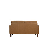 Soria Saddle Brown Top-Grain Leather Loveseat