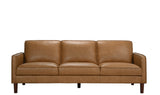 Soria Saddle Brown Top-Grain Leather Sofa