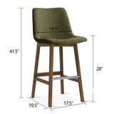 South 28.5" Modern Upholstered Bar Stool (Set of 2)