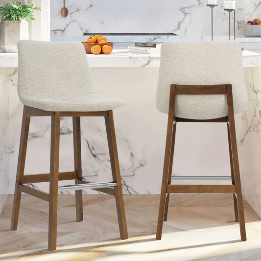 South 28.5" Modern Upholstered Bar Stool (Set of 2)