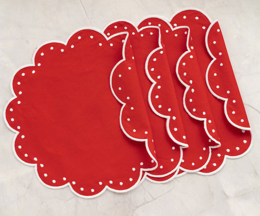 Placemats Round - Scallop Placemat Washable