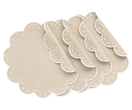 Polka Dot Placemats  - Light Beige
