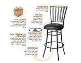 Stellan 30" Bar Stool, Swivel