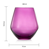 Amethyst & Rose Colored Wine Glasses | Set of 2 | Large 16 oz