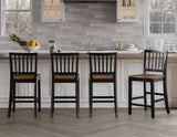 Joplin Solid Wood 24" Farmhouse Counter Stool, Walnut and Ebony Finish