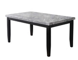 Napoli 6-Piece 64-inch Gray Marble Dining Set (Table, Bench & 4 Side Chairs)