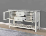 Canova 5-Piece 78-inch Gray Marble Dining Set (Table & 4 Side Chairs)