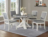 Canova 5-Piece Gray Marble Dining Set (Table & 4 Side Chairs)