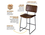Tribeca 24" Commercial Grade Counter Stool, Cordovan Vegan Leather