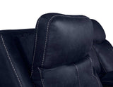 Valencia Dual-Power Leatherette Reclining Console Loveseat, Ocean Blue