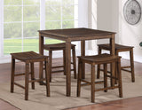 Westlake 5-Pack Counter Set, Brown (Counter Table & 4 Counter Stools)