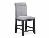 Yves 24" Counter Stool, Grey Upholstered