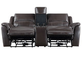 Alexandria 3-Piece Leather Reclining Set Sofa, Loveseat, Recliner, Chocolate