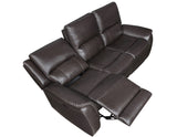 Alexandria 3-Piece Leather Reclining Set Sofa, Loveseat, Recliner, Chocolate
