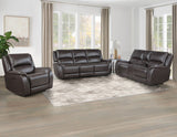 Alexandria Power Leather Reclining Sofa, Chocolate