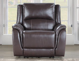 Alexandria Leather Power Recliner, Chocolate