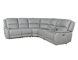 Alexandria Leather 6-Piece Power Reclining Set, Stone