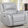 Alexandria Leather Power Reclining, Stone