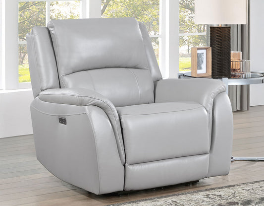 Alexandria 3-Piece Leather Reclining Set Sofa, Loveseat, Recliner, Stone