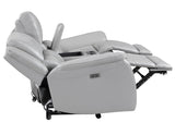 Alexandria Leather Power Reclining Console Loveseat, Stone