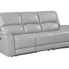 Alexandria Leather Power Reclining, Stone