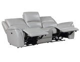 Alexandria Power Leather Reclining Sofa, Stone