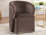 Vaughn 5-Piece Dining Set with Annie Barrel Chocolate Velvet Chairs