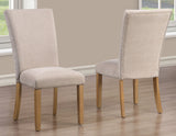 Artemis 5 Piece 70″ Rect White Marble Table, Tan Finish w/4 Beige Chenille Chairs