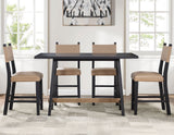 Aubrey 5-Piece 59.5" Counter Dining Set, Black Finish