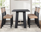 Aubrey 5-Piece 59.5" Counter Dining Set, Black Finish