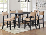 Aubrey 5-Piece 59.5" Counter Dining Set, Black Finish