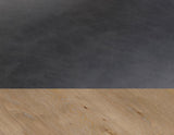 Aubrey 24" Counter Chair, Gray Vegan Leather with Driftwood finish