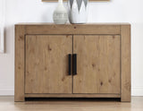 Aubrey Waxed Driftwood 7-Piece 78-96" Dining Set