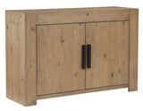 Aubrey Waxed Driftwood 7-Piece 78-96" Dining Set