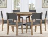 Aubrey Side Chair, Gray Vegan Leather with Driftwood finish