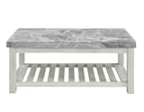 Canova 3-Piece Gray Marble Top Table Set